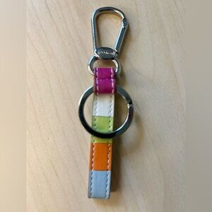 Coach Legacy Leather Strap Keychain Bag Charm